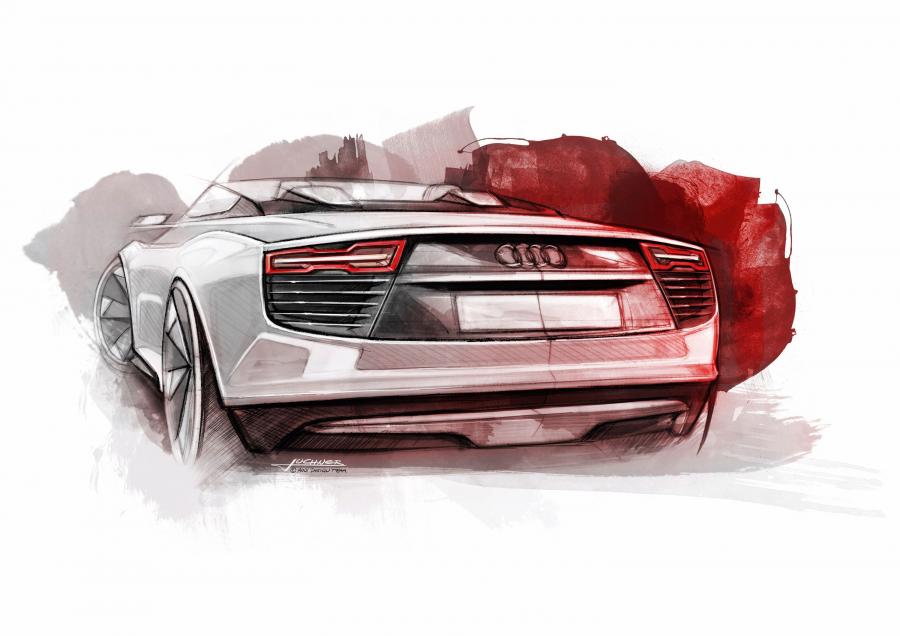 Эскиз Audi e-Tron Spyder Concept 2010 года  (фото 44 из 105)